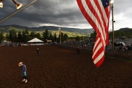 The weeks following July 4th out west is known as "Cowboy Christmas" for the number of rodeos that are held and available to participate in. Rodeos have their root in working ranches that held competitions where workers could test their skills. People gather under a threatening sky that produced showers during the Snowmass Rodeo on Wednesday July 19, 2017 in Snowmass Village, CO. This is the 44th year for the weekly rodeo that runs from mid-June through August.
