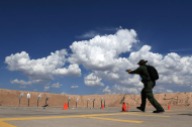 Miranda Shields takes her turn on the shooting range at the United States Border Patrol Academy on Wednesday August 29, 2018 in Artesia, NM. The academy is on the grounds of the Federal Law Enforcement Training Center.