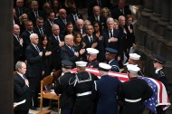 2nd Place Feature: Matt McClain, Washington Post---Former president George W. Bush, President Donald Trump, and former presidents Barack Obama, Bill Clinton and Jimmy Carter look on at the conclusion of a funeral service for former president George H.W. Bush at Washington National Cathedral on Wednesday December 05, 2018 in Washington, DC.
